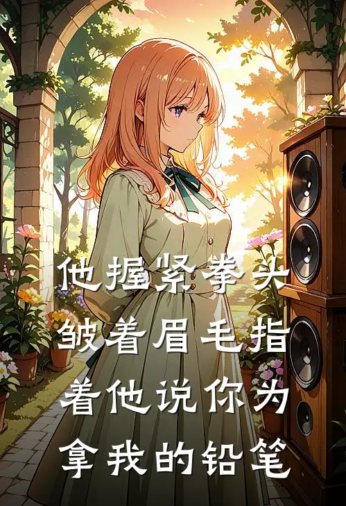 他握紧拳头皱着眉毛指着他说你为拿我的铅笔