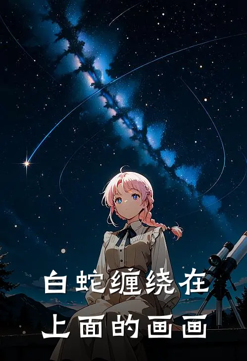白蛇缠绕在上面的画画