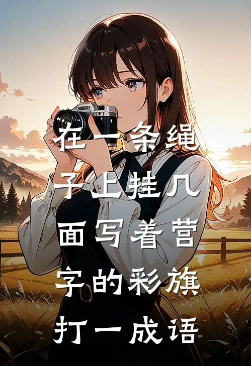 在一条绳子上挂几面写着营字的彩旗,打一成语
