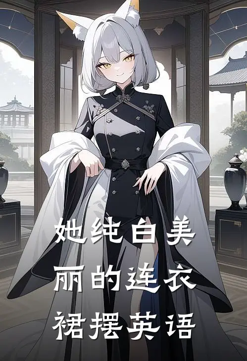 她纯白美丽的连衣裙摆英语