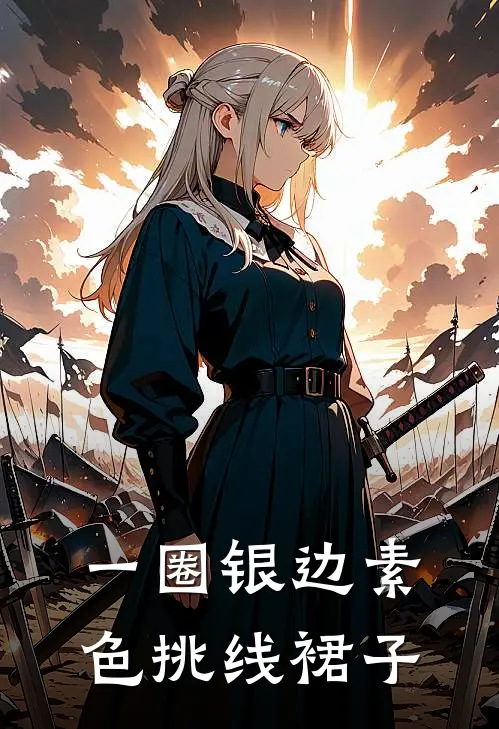 一圈银边素色挑线裙子