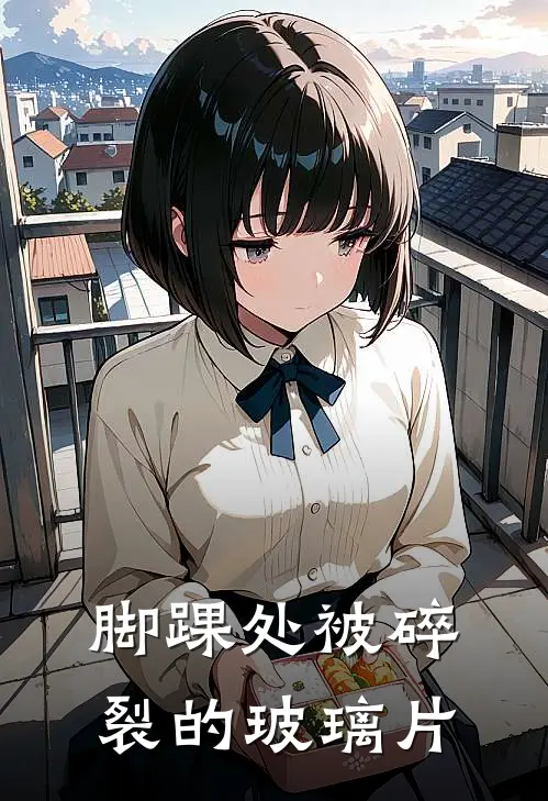 脚踝处被碎裂的玻璃片